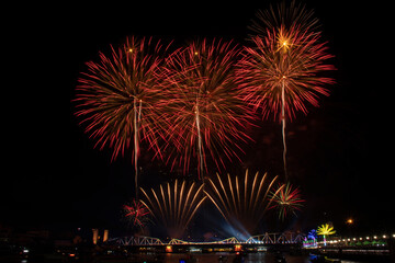 Firecracker at Chao Phraya River.