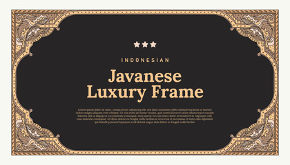 javanese luxury frame border template - obrazy, fototapety, plakaty