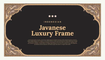 Fotobehang javanese luxury frame border template © edanpo