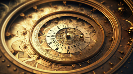 Antique Spiral Clock Background Animation