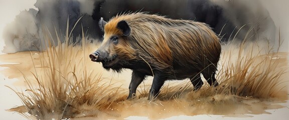 Fototapeta premium warthog in the wild