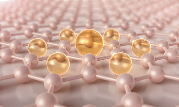 Cosmetic serum and vitamin on skin cell, Skin Repair, moisturizer, collagen serum. 3D rendering