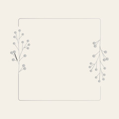 Obraz premium Vector flat illustration. Elegant frame on a light background. Design templates in vintage style. Backgrounds for wedding invitations, greeting cards, social media stories and textile design.