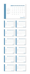  Vector flat illustration. Calendar for 2024 on a light background. Ideal for the design of your workplace.