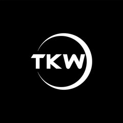 TKW letter logo design with black background in illustrator, cube logo, vector logo, modern alphabet font overlap style. calligraphy designs for logo, Poster, Invitation, etc.