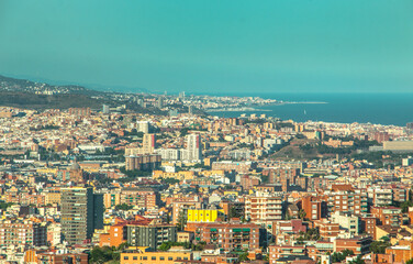 aerial view of a colorful Mediterranean city