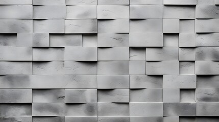Square concrete block pattern, wall background. Light weight hollow brick block wall structure made from cement. - Powered by Adobe