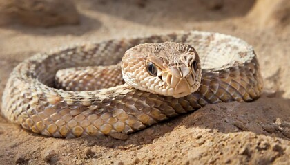 Obraz premium rattlesnake in the desert sand, generative ki