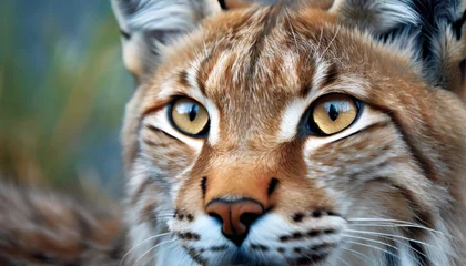 Papier Peint photo Lynx  lynx portrait close up on the eyes, generative ki