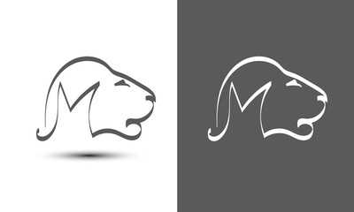 Initial letter M combine with lion head