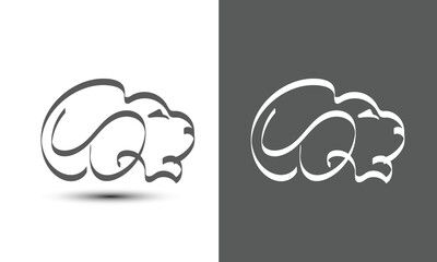 Initial letter Q combine with lion head