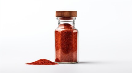 Smoked paprika in a packaging bottle isolated in a white background - obrazy, fototapety, plakaty