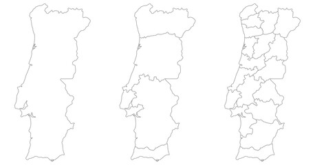 Portugal map. Map of Portugal in set