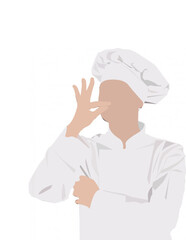 illustration of chef holding blank sign vector