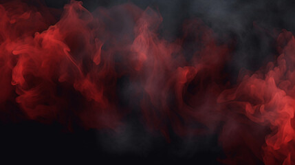 Reddish smoke wafts over a dark background.