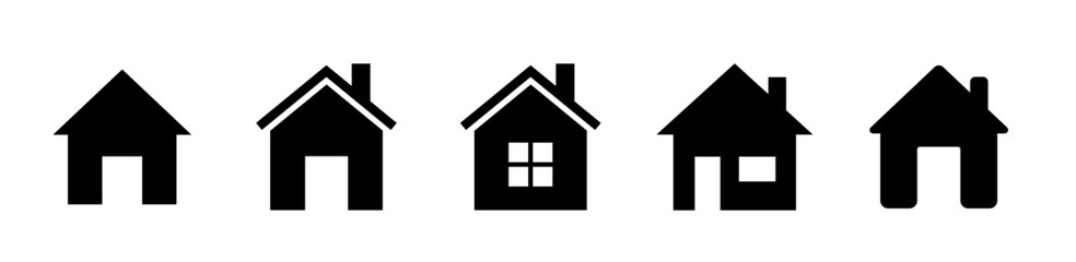 Fototapeta premium House set icon. Home flat icon set vector illustration
