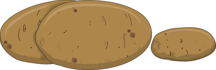 Potatoes isolated on white background