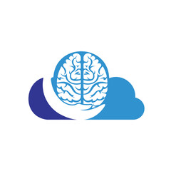 Brain care vector logo design. Human brain with hand icon logo design.