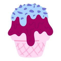 Ice cream cup vector illustration