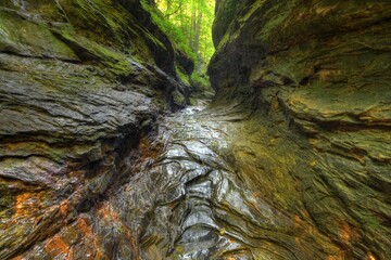 Hiking the dry creek in Turkey Run