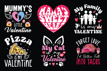 Valentine's Day Typography, SVG bundle t-shirt design.