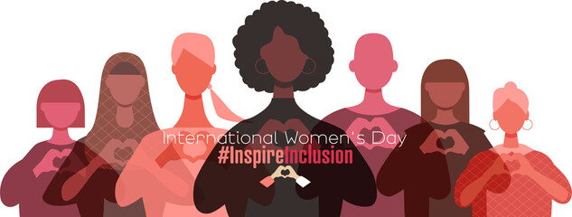 International Women's Day banner. #InspireInclusion - obrazy, fototapety, plakaty