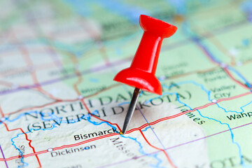 Bismarck, North Dakota pin on map