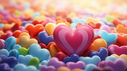 Love romantic wallpaper with abstract hearts. Concept of friendship and love.