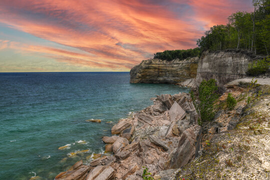 Pictured Rocks in Munising, Michigan