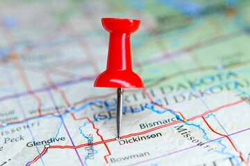 Dickinson, North Dakota pin on map