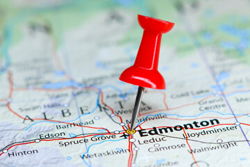 Edmonton, Canada pin on map