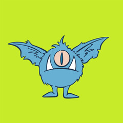 Friendly and colorful cute monster vector illustration