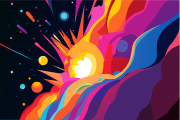 A nebula with colorful gases. vektor icon illustation