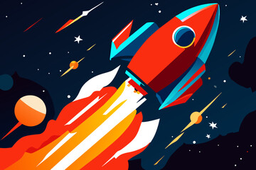 A rocket trail in the sky. vektor icon illustation