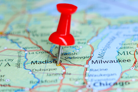 Madison, Wisconsin pin on map