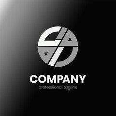 letter LI initial in monochrome flat design circle shape logo vector illustration