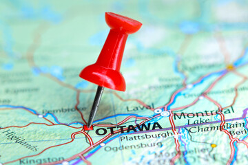 Ottawa, Canada pin on map