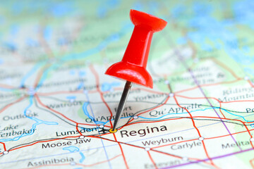 Regina, Canada pin on map