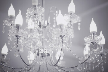 Crystal chandelier close up background