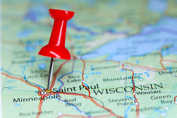 Saint Paul, Minnesota pin on map