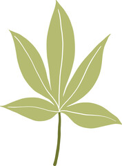 simplicity cannabis leaf freehand drawing