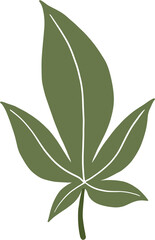 simplicity cannabis leaf freehand drawing