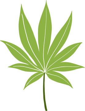simplicity cannabis leaf freehand drawing