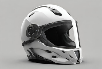 Fototapeta premium Helmet isolated protection sport bike safety head motorcycle bicycle white object equipment black safe