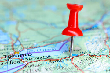 Syracuse, New York pin on map
