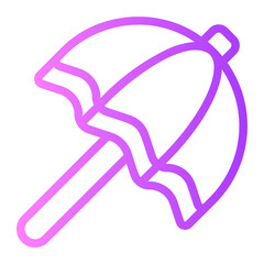sun umbrella gradient icon