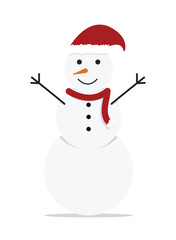 Snowman vector drawing with transparent background.