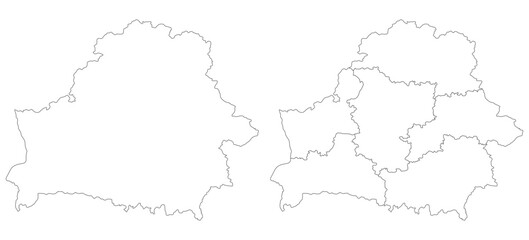 Belarus map. Map of Belarus in set