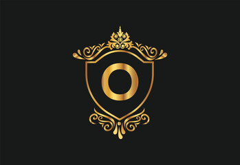 O latter logo design with nature beauty Premium Vector