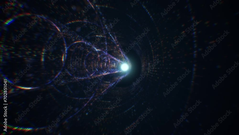 Aufkleber abstract digital tunnel into virtual space consisting of a bright stream of particles